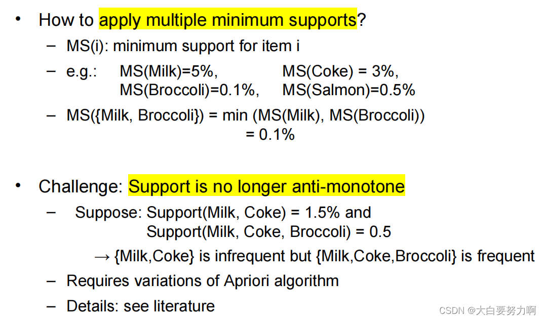 Multiple Minimum Support