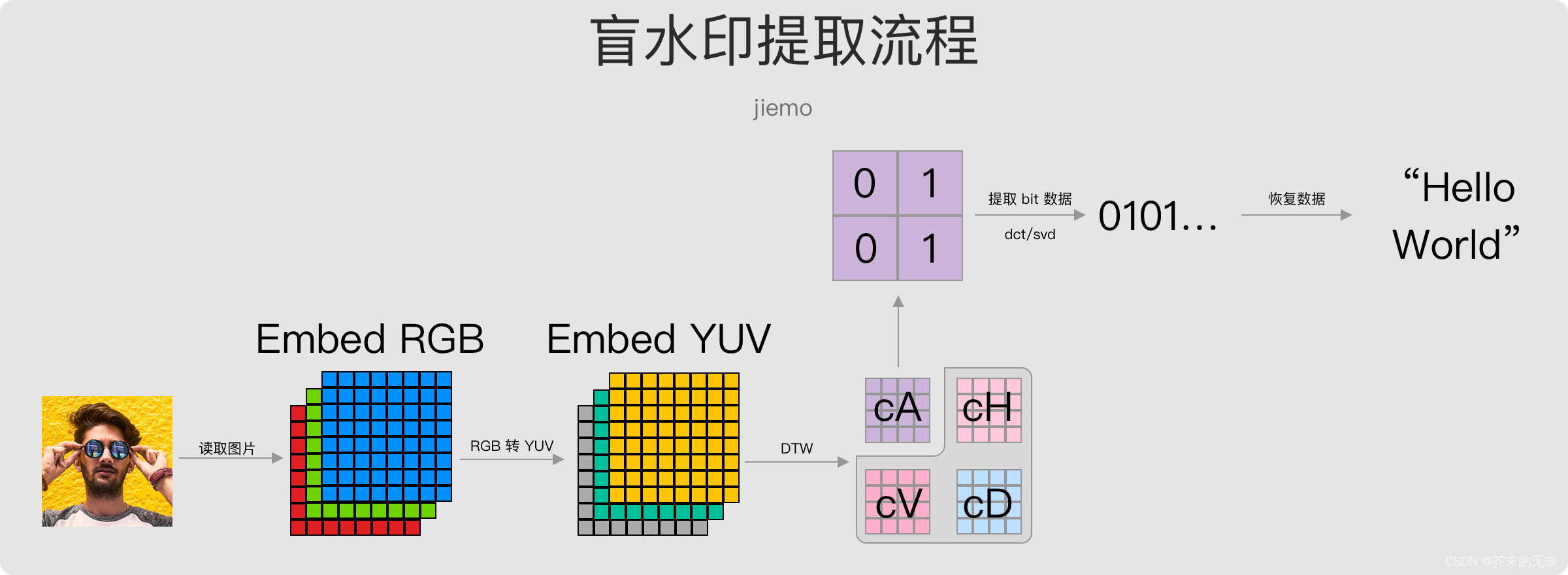 算法-盲水印、暗水印（Blind Watermark）算法简明教程：算法原理、流程以及基于C/C++ 的代码实现