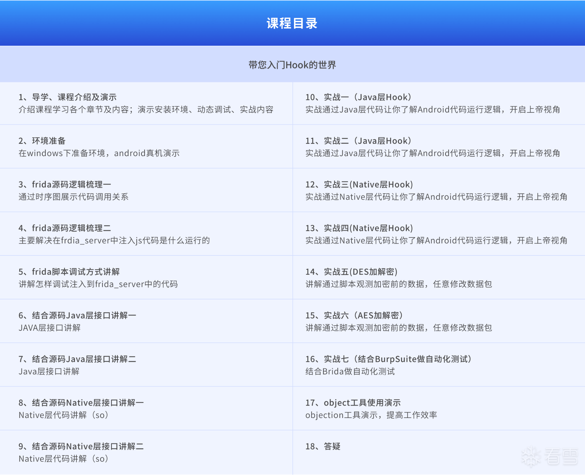 茶余饭后-开启Android应用的“上帝模式”：Frida编译调试与Hook技术实战课程