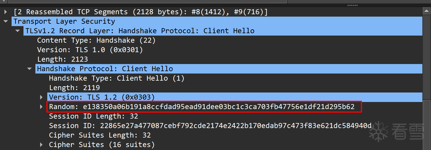 wireshark中的client_random位置