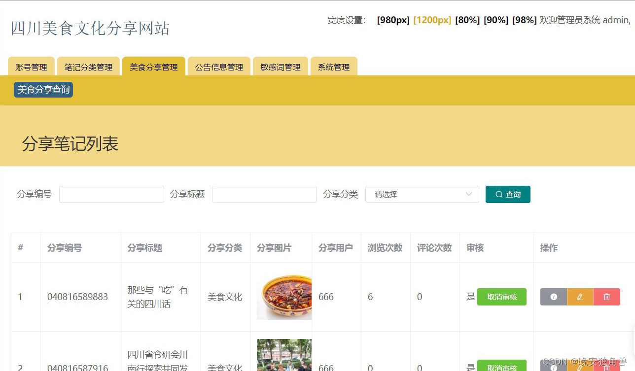 美食-Springboot+vue的四川美食分享网站+数据库+报告+免费远程调试